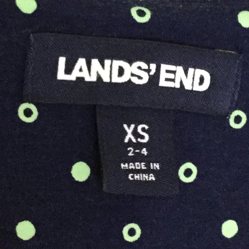 Lands' End Surplice Wrap Front Fit & Flare Navy Sleeveless Dress - Picture 3 of 8